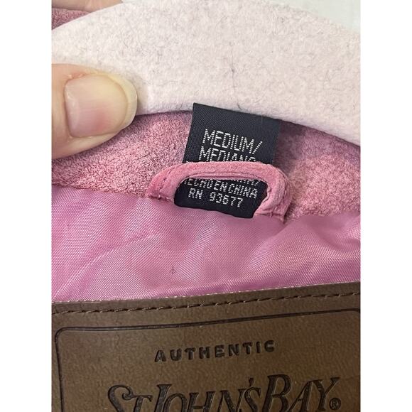 Vintage St John's Bay Woman’s Y2K Washable Suede 100% Leather Jacket Rose Pink - Picture 6 of 12